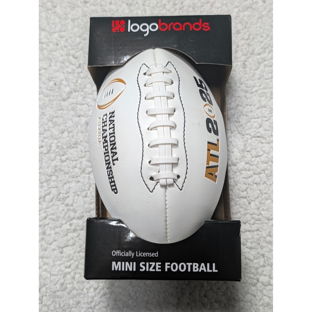 Logo Brands 2025 National Championship Atlanta Mini Football White Bown